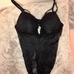 Black lace body suit